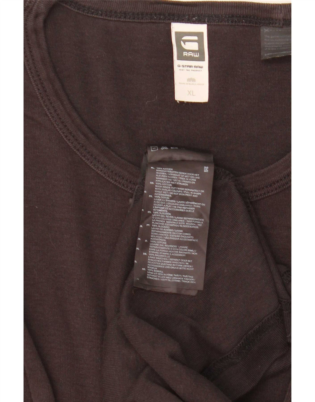 G-Star Mens Top Manga Longa XL Algodão Preto