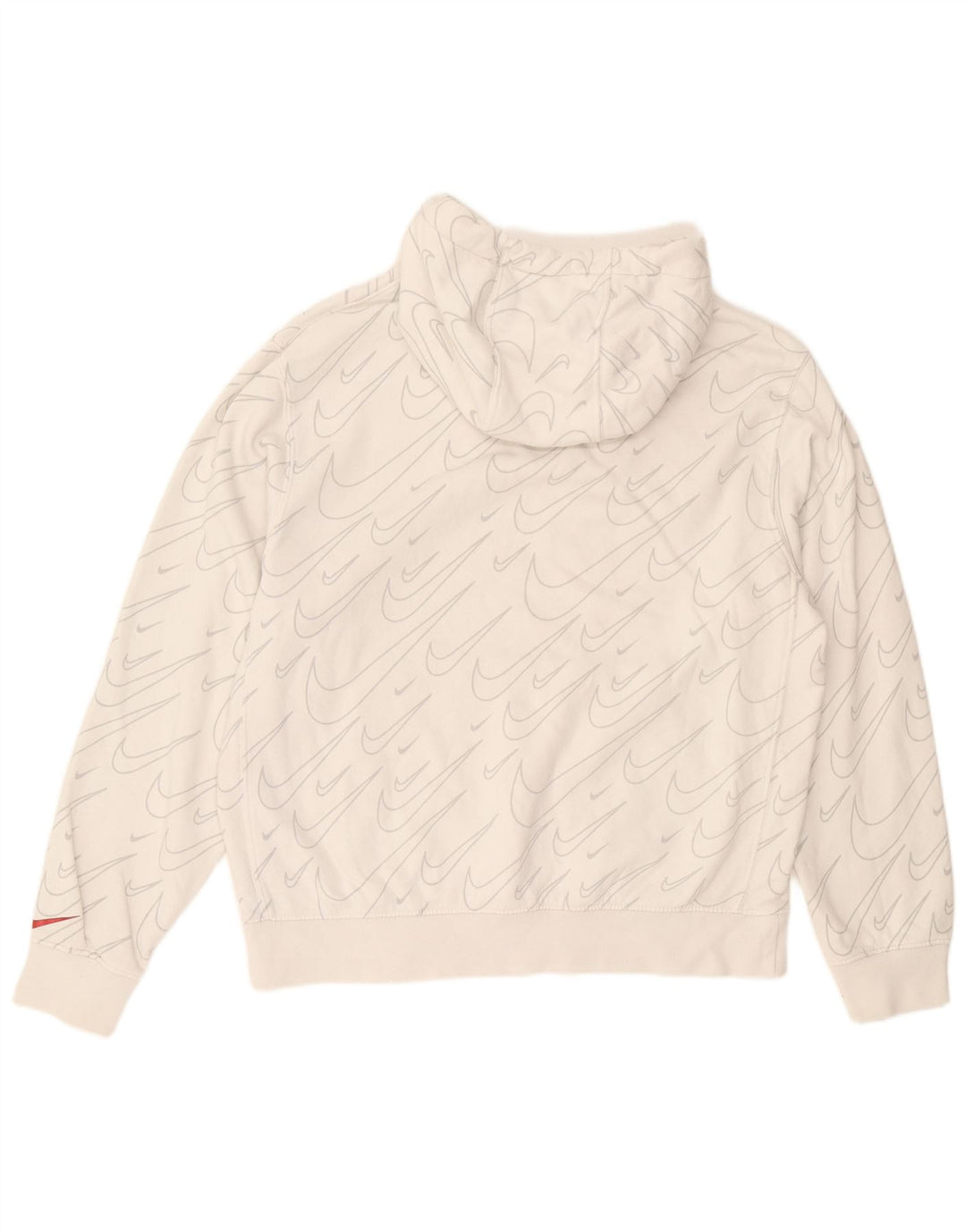 Nike masculino gráfico moletom com capuz jumper médio off white algodão