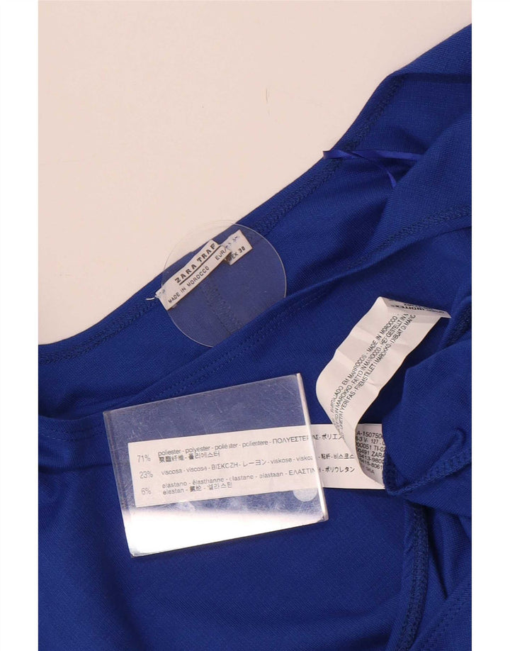 Macacão feminino Zara Trafaluc sem mangas UK 14 grande azul poliéster