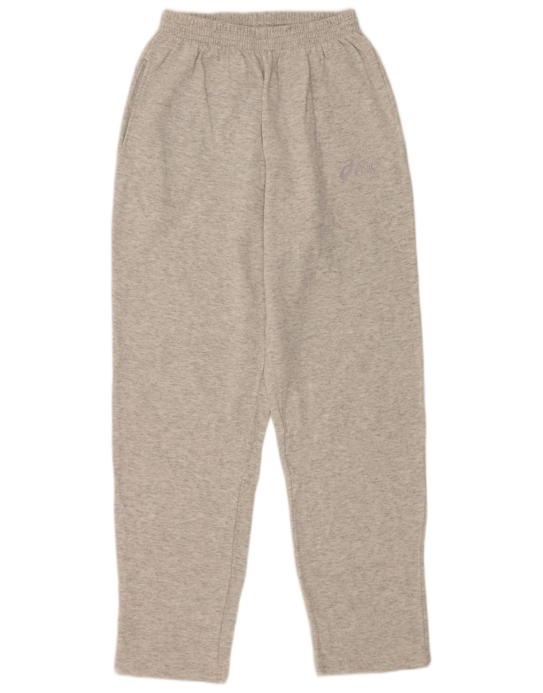 Calça de treino feminina ASICS UK 12 algodão manchado cinza médio