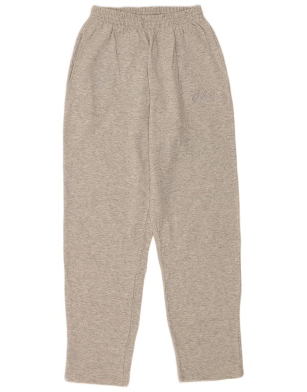 Calça de treino feminina ASICS UK 12 algodão manchado cinza médio