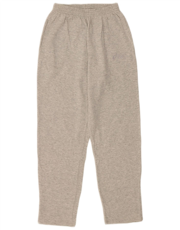 Calça de treino feminina ASICS UK 12 algodão manchado cinza médio