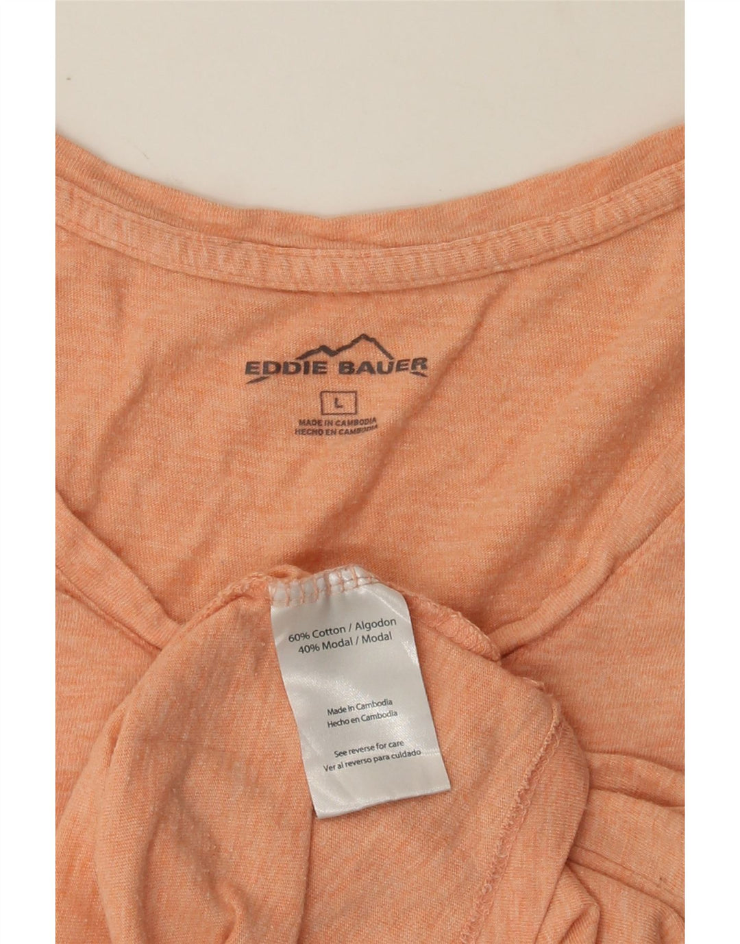 EDDIE BAUER Womens T-Shirt Top UK 16 Large Orange Cotton Vintage Eddie Bauer and Second-Hand Eddie Bauer from Messina Hembry 