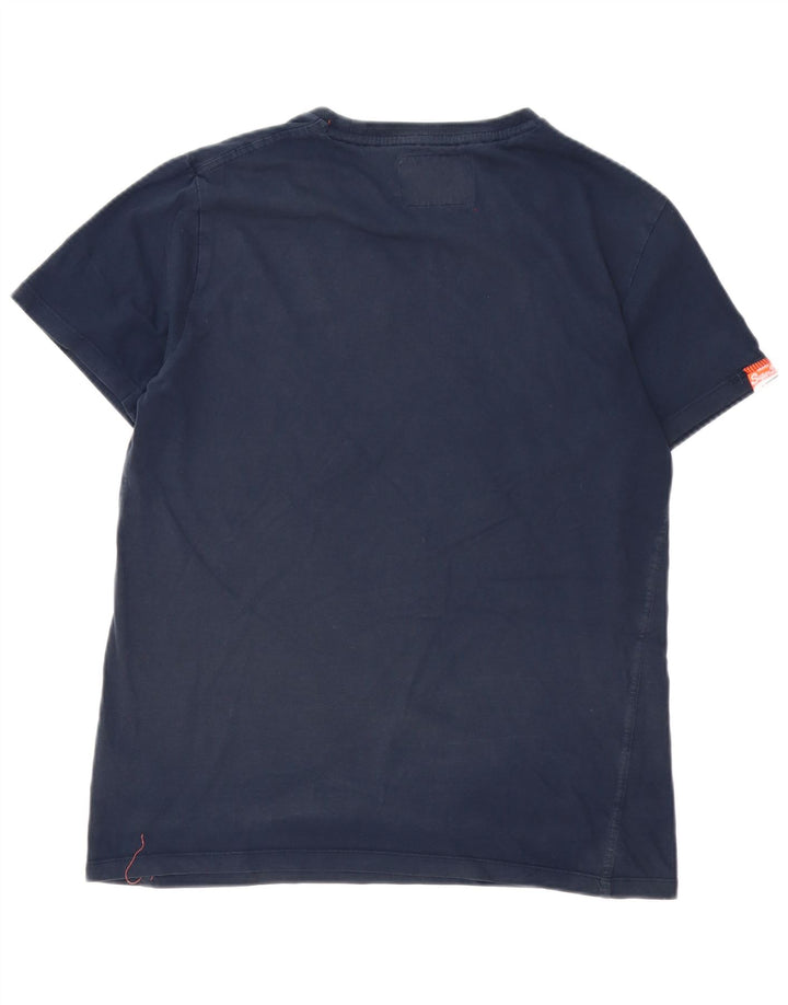 Camiseta masculina Superdry Top grande algodão azul marinho