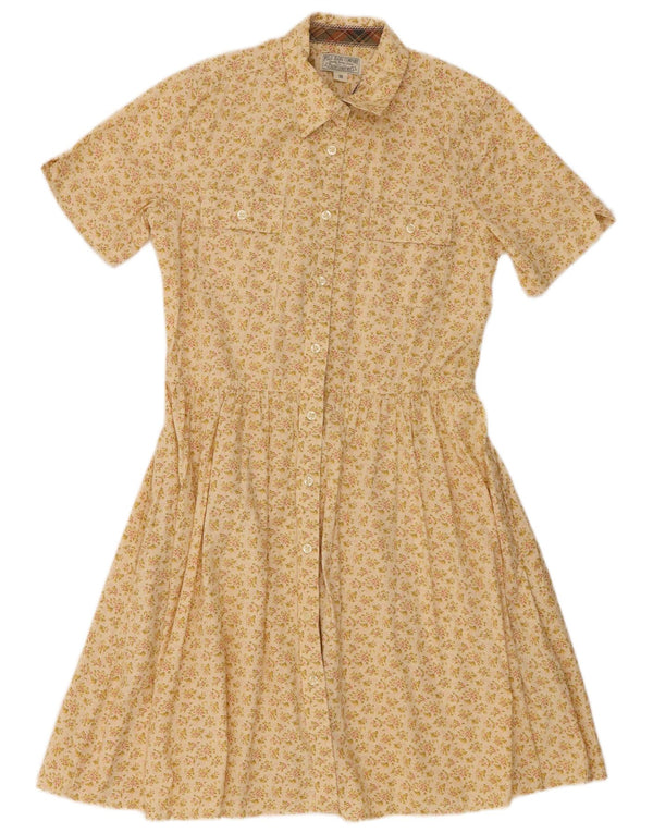 Polo Ralph Lauren Vestido Camisa Feminino UK 12 Médio Amarelo Floral