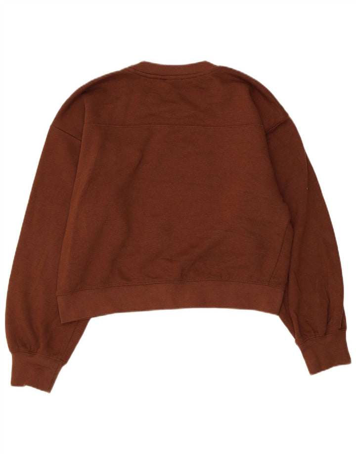Suéter de moletom oversized feminino ZARA Reino Unido 10 pequeno marrom