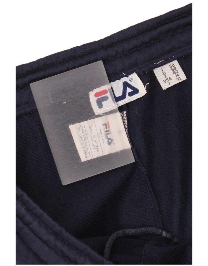 Calça de treino masculina Fila médio azul marinho colorblock poliéster