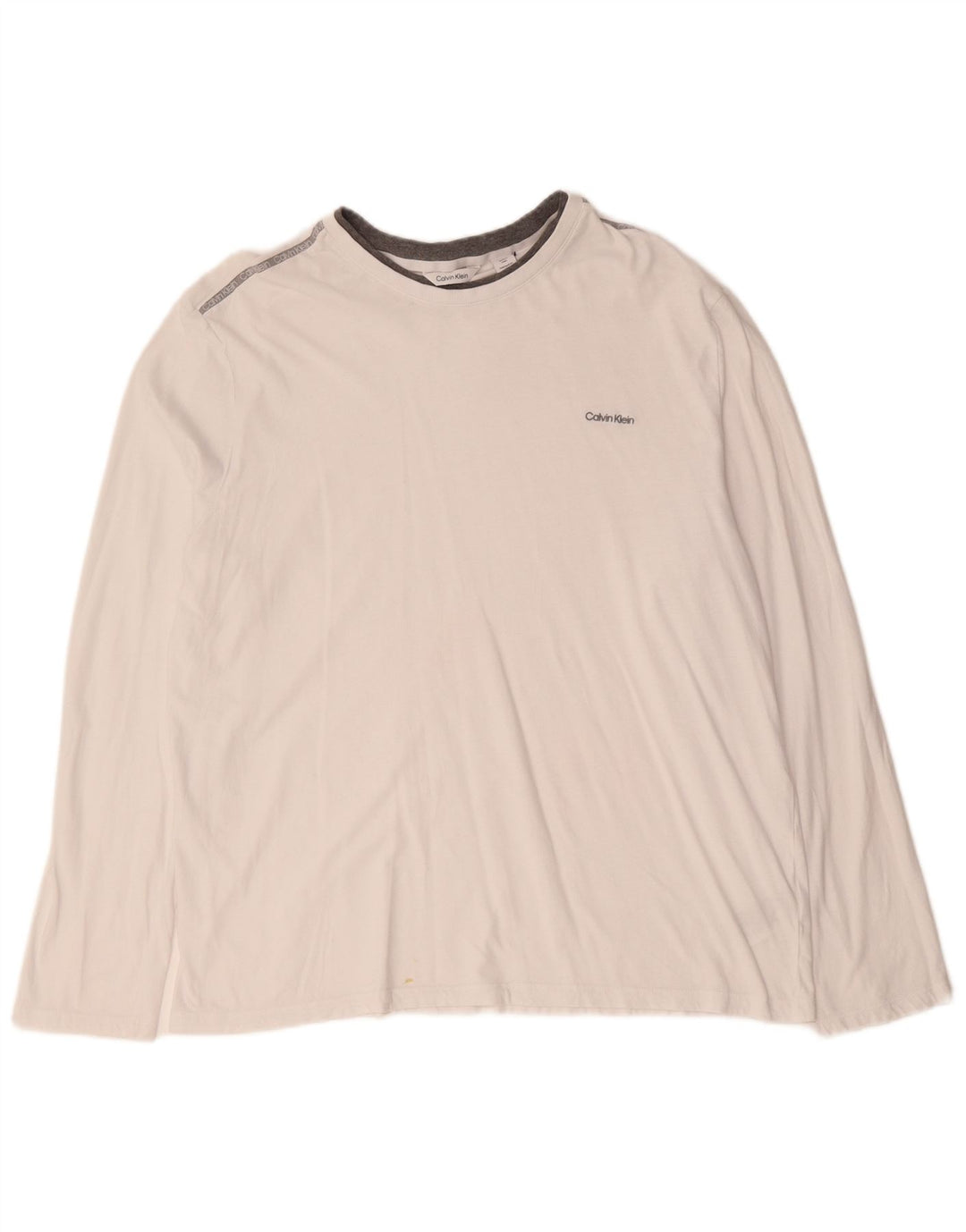 CALVIN KLEIN Top masculino manga longa XL algodão branco