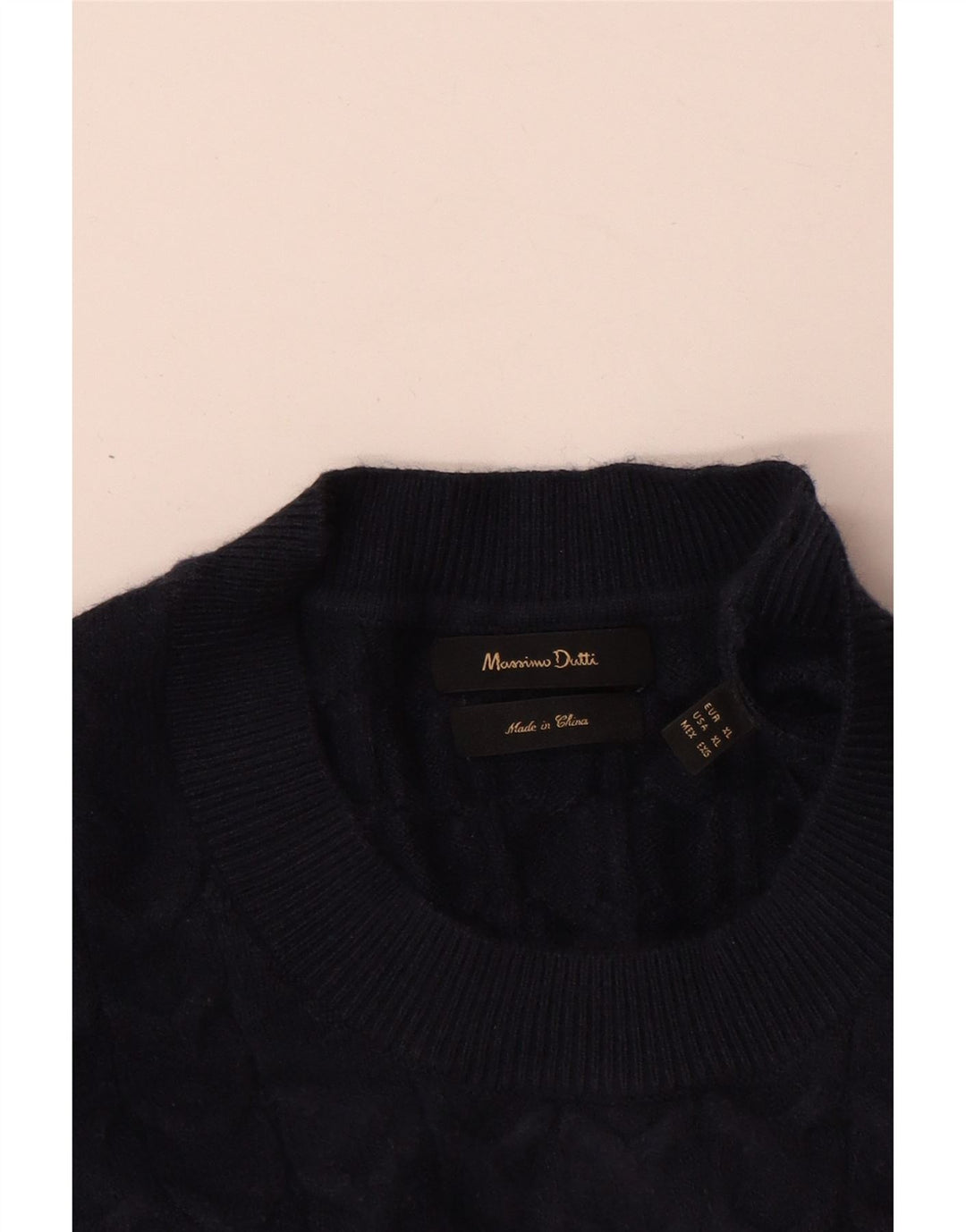Suéter masculino Massimo Dutti com gola redonda XL azul marinho viscose