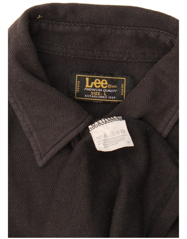 Camisa masculina LEE grande poliéster preto