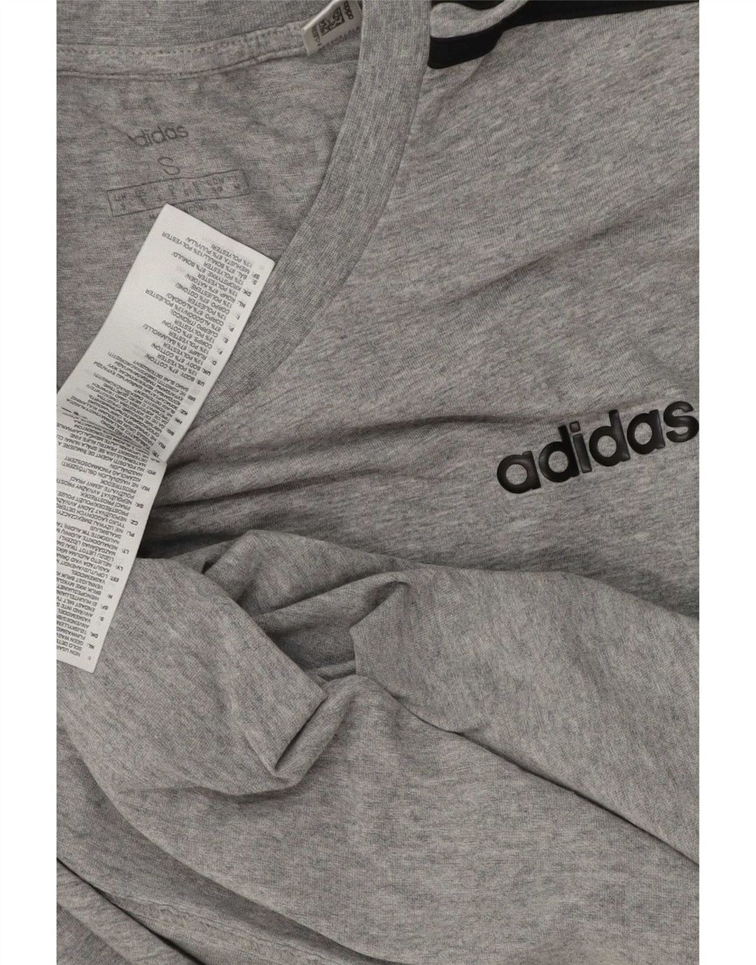 Adidas Mens Camiseta Top Pequeno Algodão Cinza