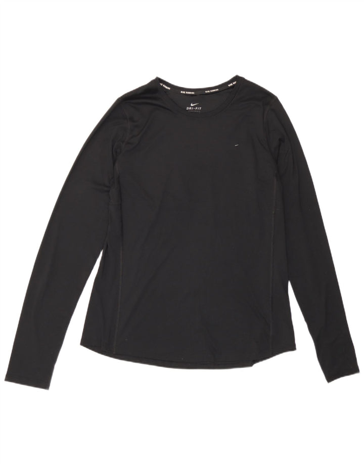 Top Nike Dri Fit Feminino Manga Longa UK 14 Grande Poliéster Preto