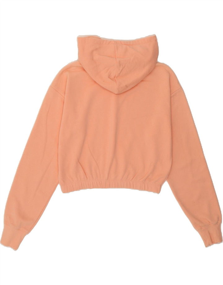 CHAMPION Womens Crop Hoodie Jumper UK 16 Large Orange Vintage Champion and Second-Hand Champion from Messina Hembry 