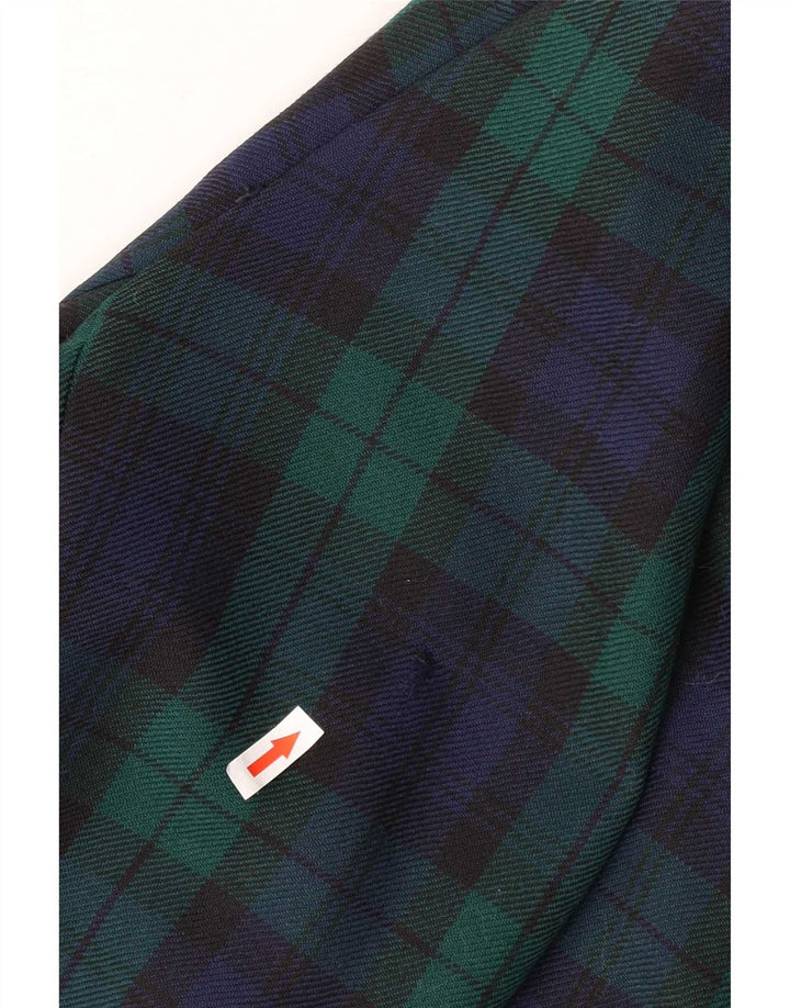 Jaqueta blazer masculina Marks & Spencer com peito duplo Reino Unido 44 2XL verde xadrez