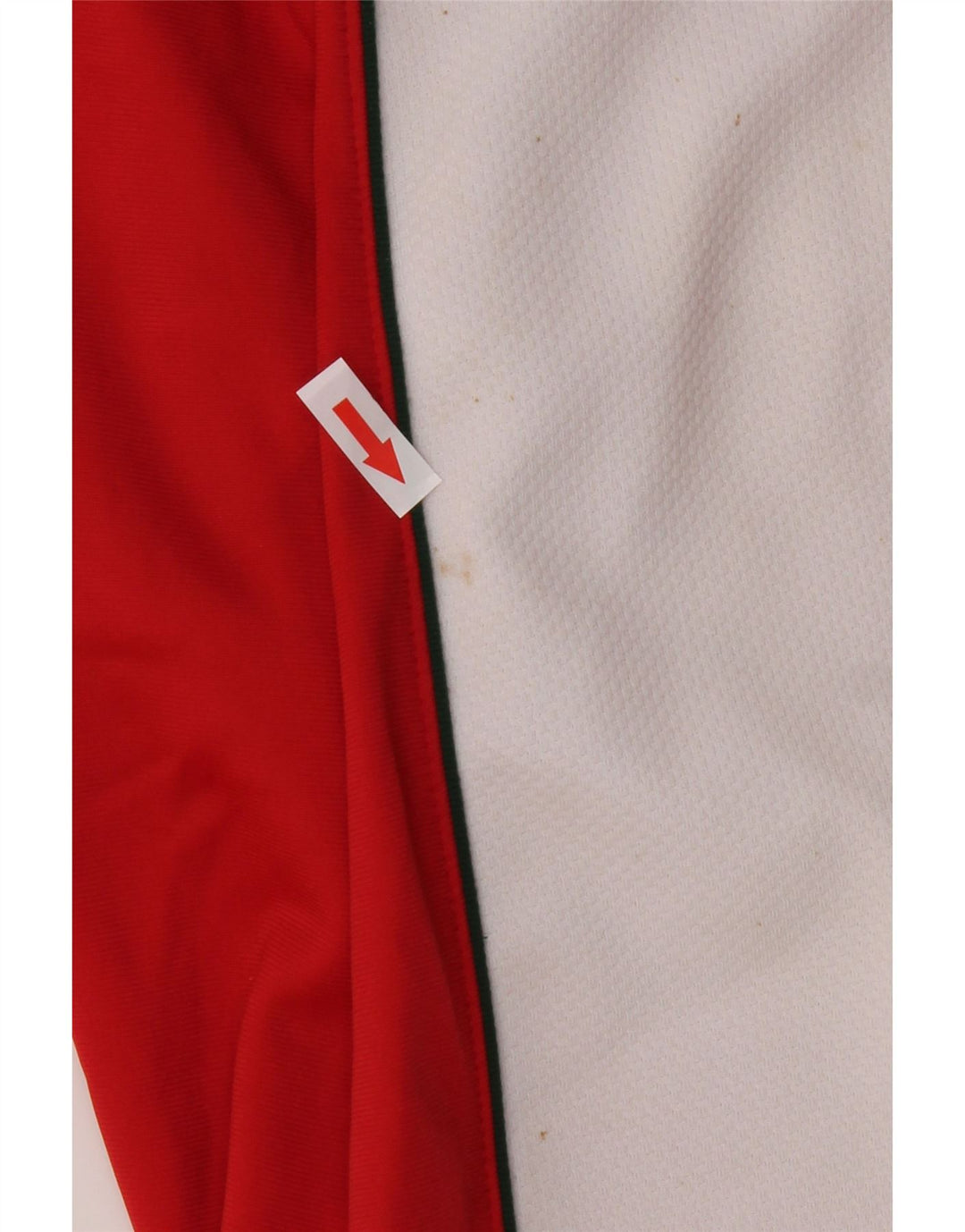Calças de treino femininas vintage IT 40 poliéster vermelho pequeno Colourblock