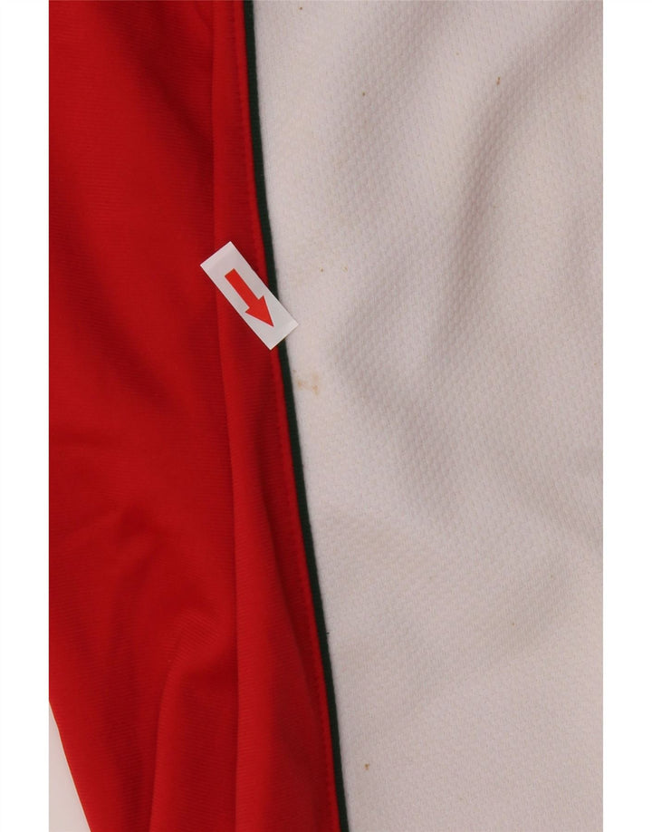 Calças de treino femininas vintage IT 40 poliéster vermelho pequeno Colourblock