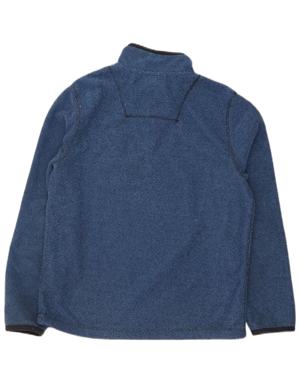 Weird Fish Mens Zip Neck Fleece Jumper Grande Poliéster Azul