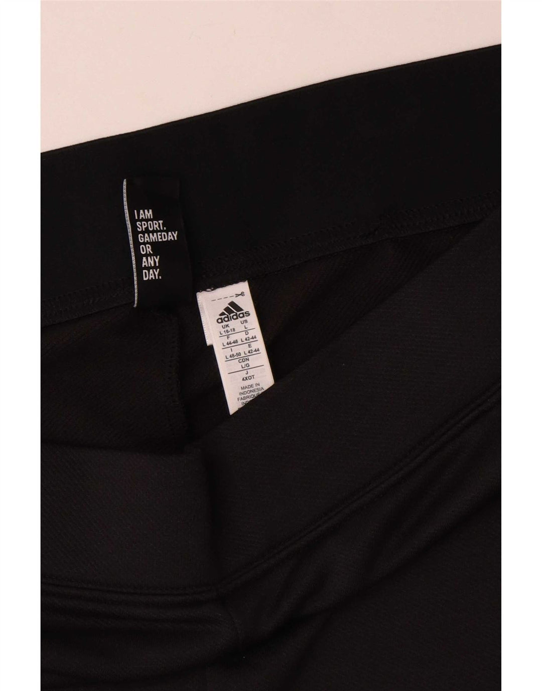 Calça de treino feminina Adidas UK 16/18 grande poliéster preto