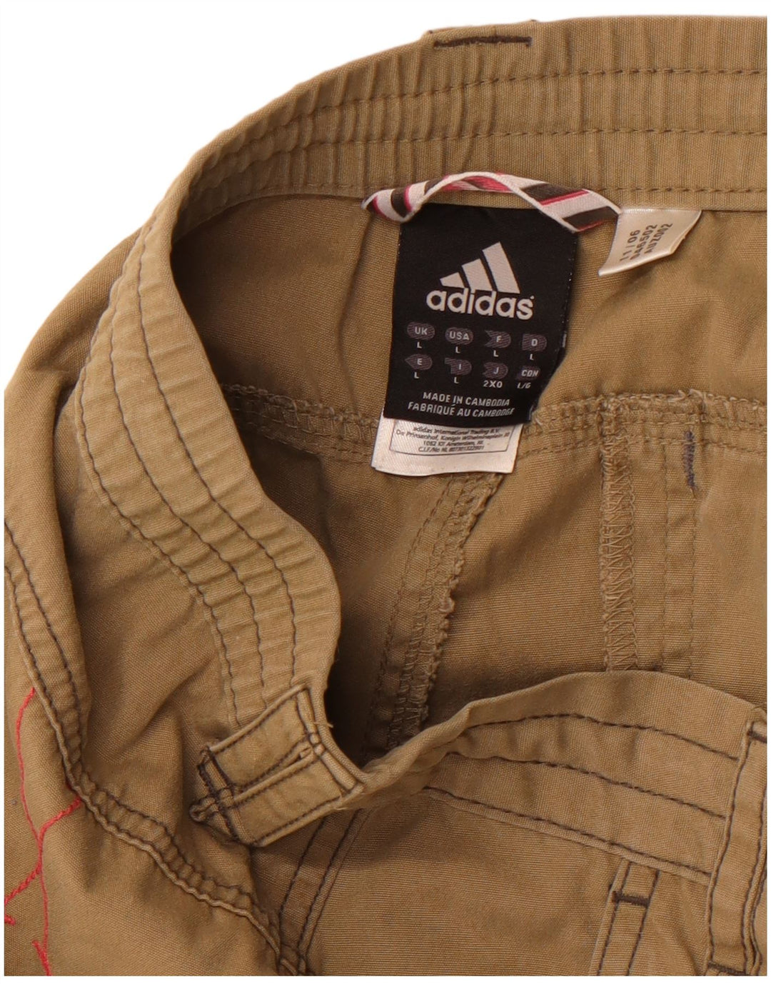 ADIDAS Mens Cargo Shorts Grande W36 Algodão Cáqui