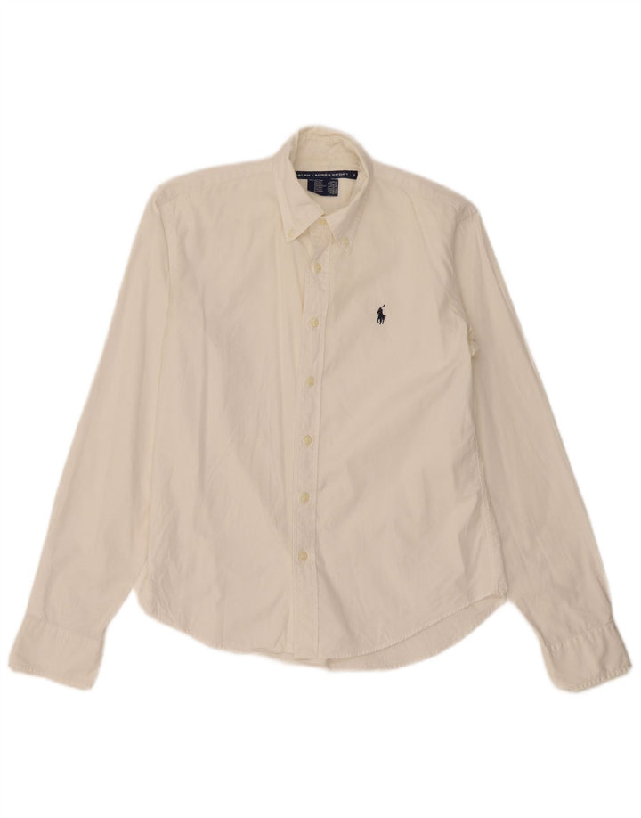 Camisa feminina Ralph Lauren EUA 8 algodão branco médio