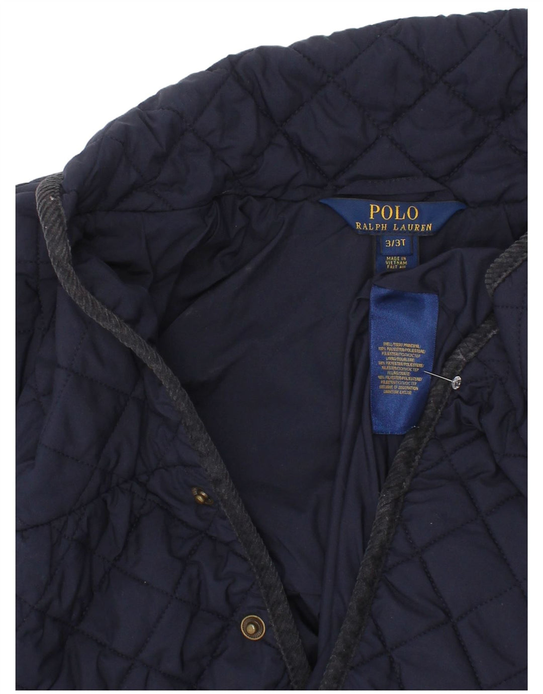 Jaqueta acolchoada Polo Ralph Lauren para meninas 2-3 anos azul marinho poliéster