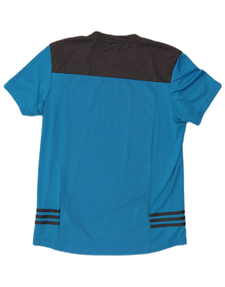 Camiseta masculina Adidas Top médio azul colorblock poliéster
