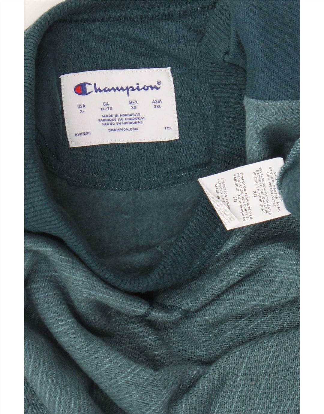 Champion moletom masculino jumper XL azul colorblock algodão
