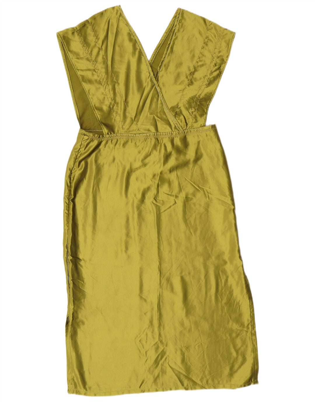 Vestido avental feminino vintage Reino Unido 14 grande verde