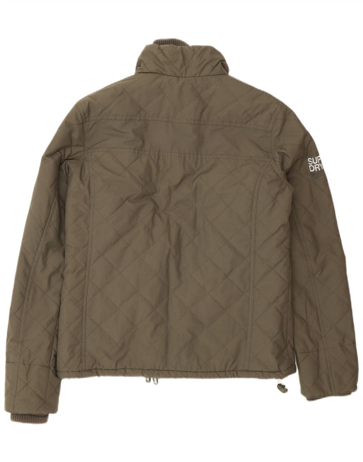 Jaqueta corta-vento feminina Superdry UK 14 médio cáqui nylon