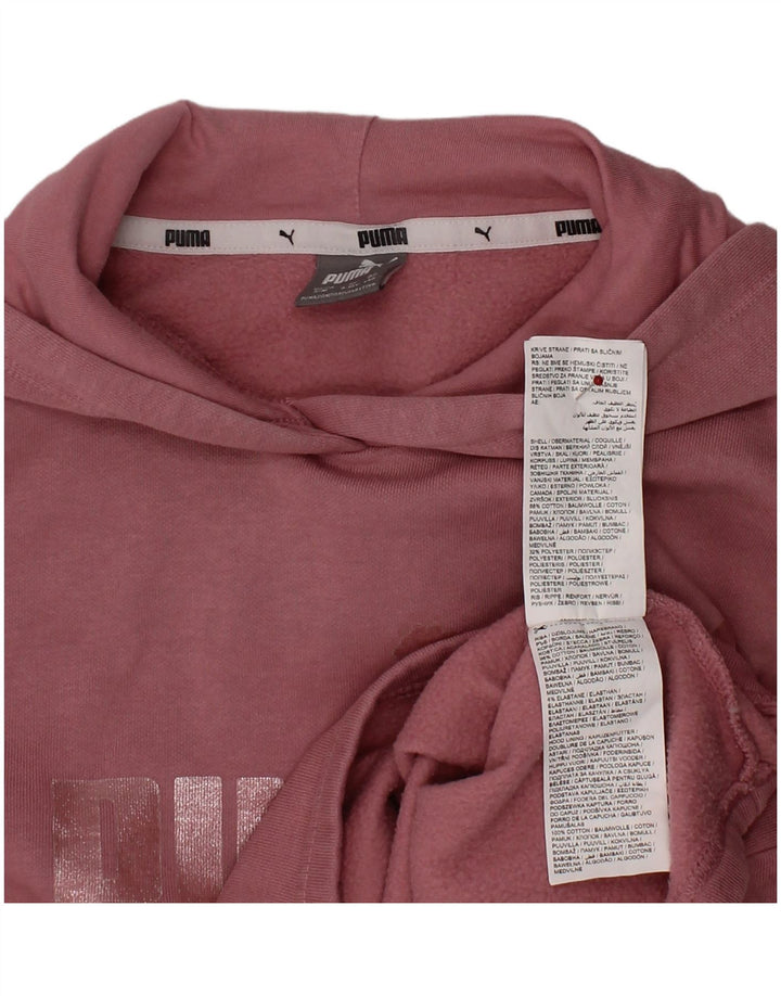Jumper com capuz gráfico feminino PUMA 8-9 anos algodão rosa