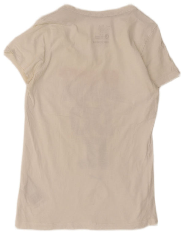 Camiseta Nike Feminina Slim Fit Graphic Top UK 14 Grande Algodão Branco