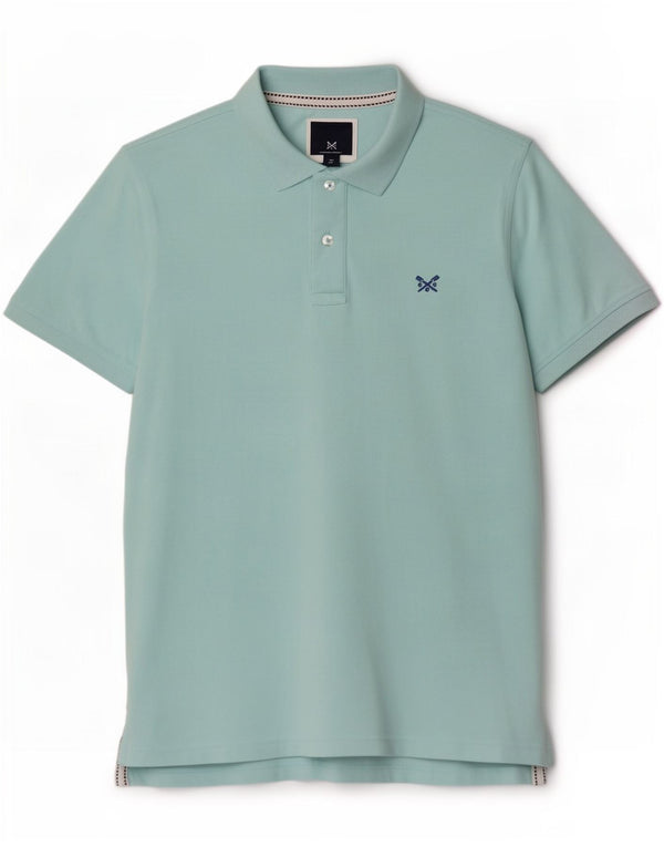 Camisa polo masculina Crew Clothing pequeno algodão turquesa