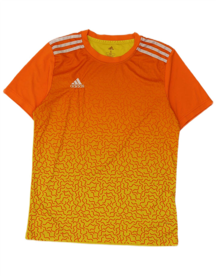 Camiseta Adidas Masculina Climalite Top Pequeno Bloco Colorido Laranja