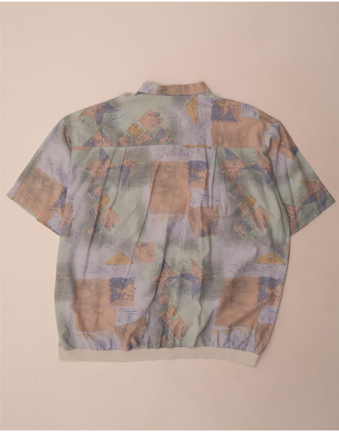 Canda Mens Abstract Pattern Camisa Pulôver de Manga Curta 3XL Multicolorido