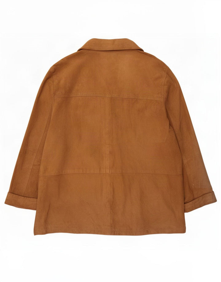 Jaqueta feminina vintage de camurça IT 52 2XL couro bege