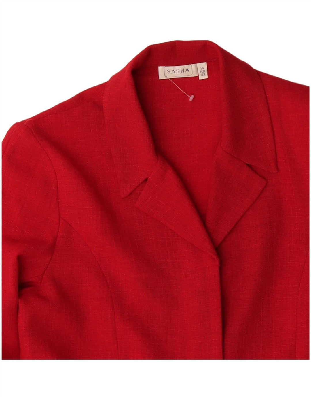 Jaqueta Blazer Feminina Sasha UE 42 Grande Poliéster Vermelho Clássico
