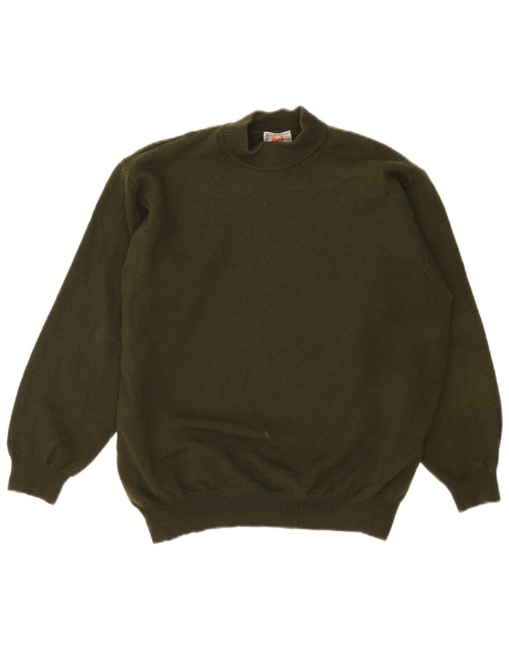 Suéter feminino Stefanel com gola tartaruga, Reino Unido 14, grande, cáqui