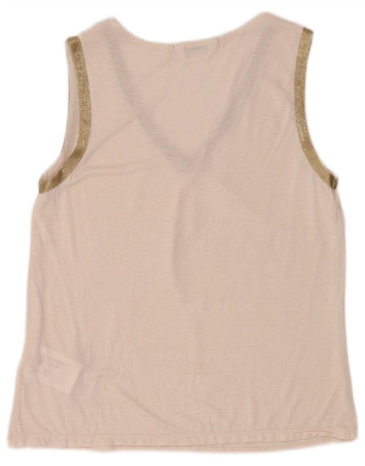 Colete transparente feminino Naf Naf UK 12 poliéster rosa médio