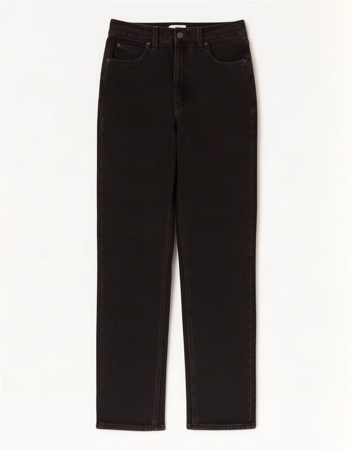 Calça jeans feminina Levi's cintura alta reta W29 L31 algodão preto
