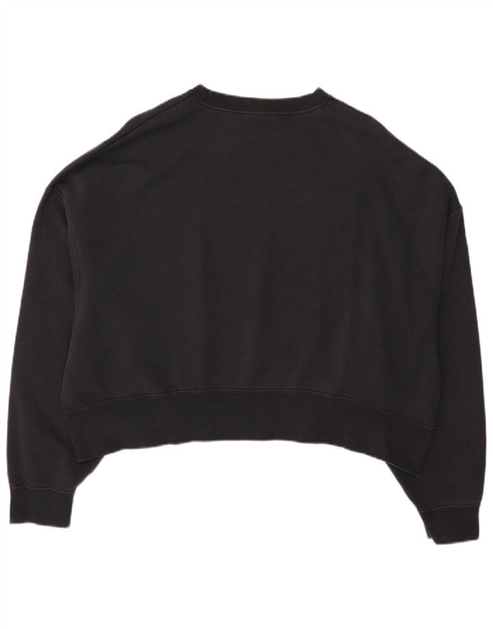 Nike Womens Crop Oversized Moletom Jumper UK 14 Médio Algodão Preto