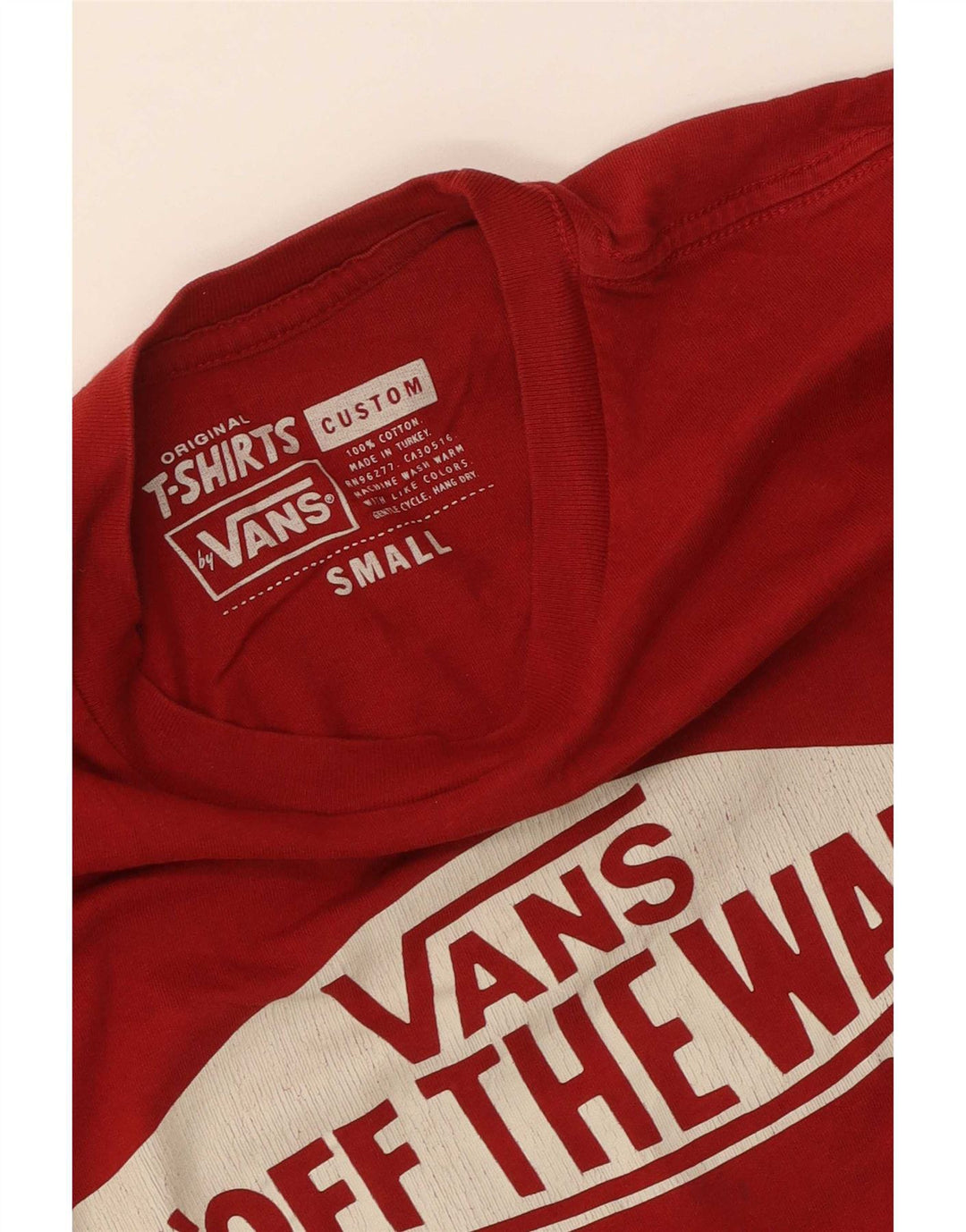 Camiseta Vans Masculina Custom Fit Graphic Top Pequeno Algodão Vermelho