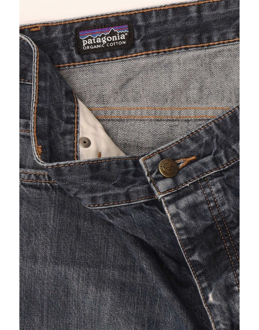 Calça jeans reta masculina Patagonia W38 L31 algodão azul