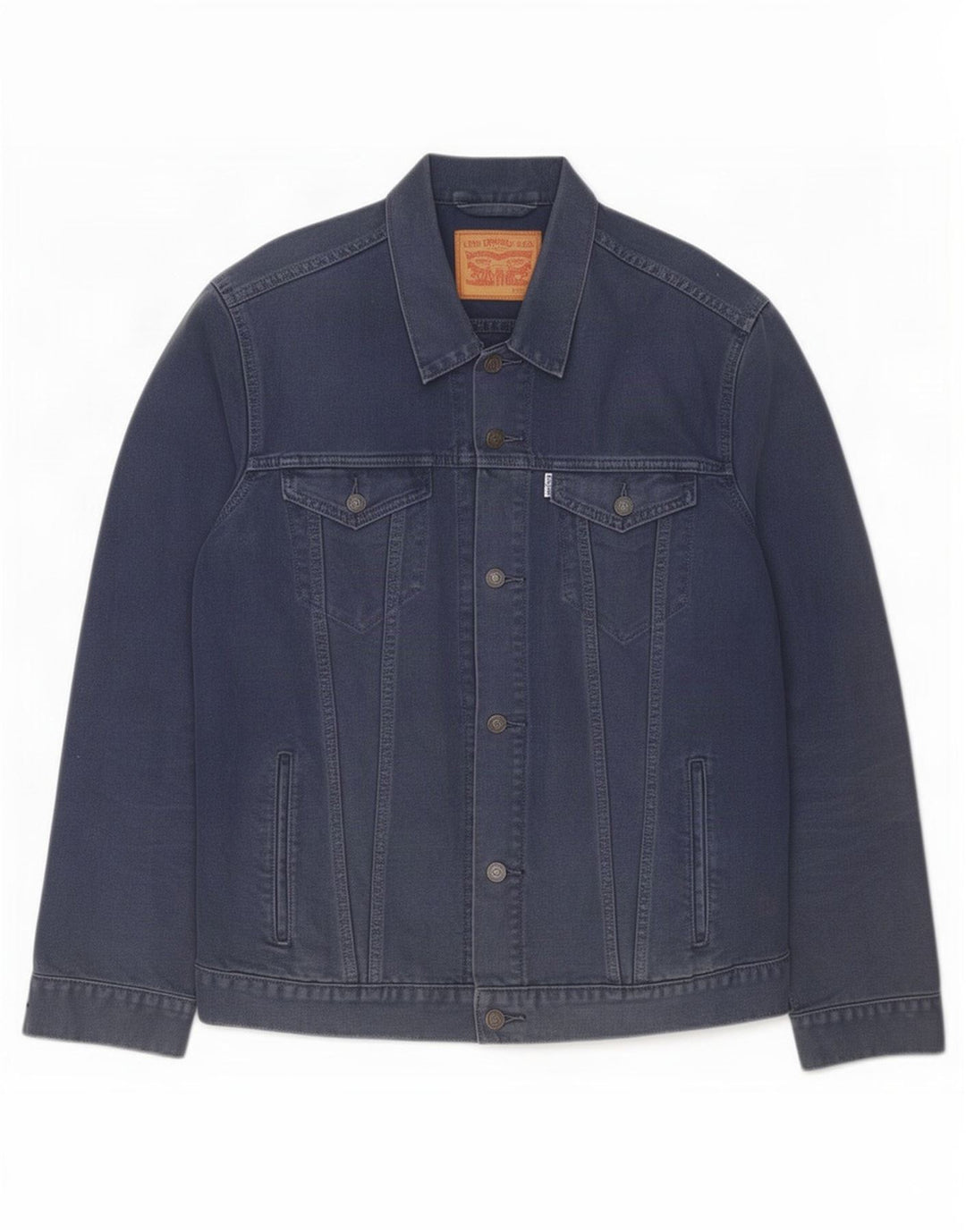 Jaqueta jeans masculina Levi's UK 42 XL azul marinho algodão