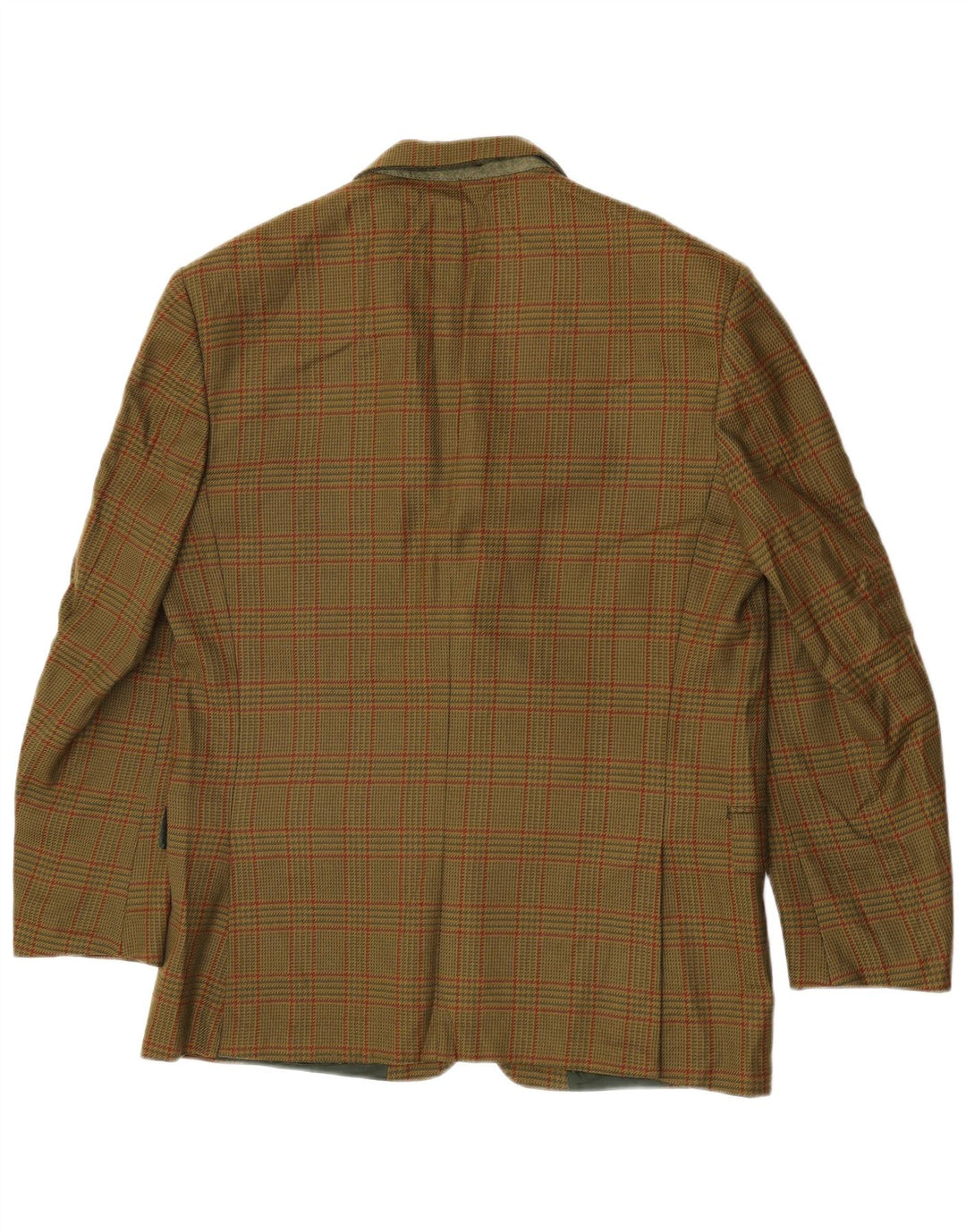Jaqueta blazer masculina Brooksfield com 2 botões IT 50 grande lã xadrez verde