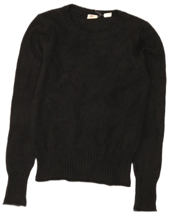 Suéter feminino Levi's com gola canoa UK 10 pequeno preto poliamida