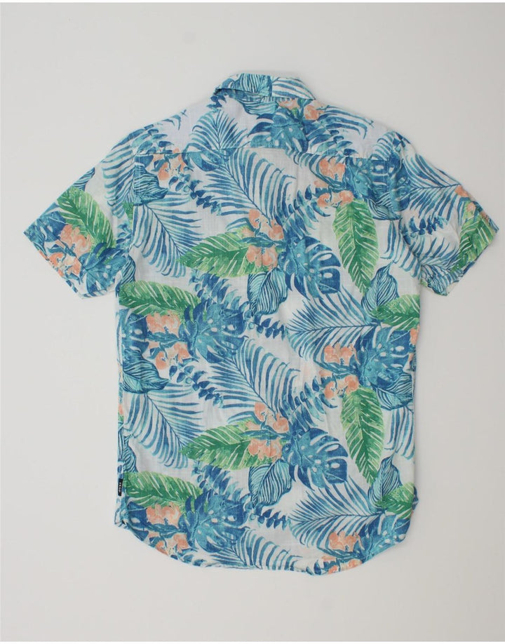 IZOD Camisa masculina de manga curta de água salgada pequena azul floral