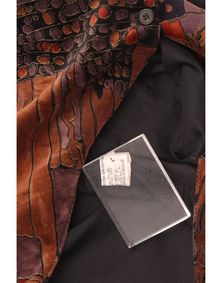Colete masculino vintage grande poliéster marrom patchwork