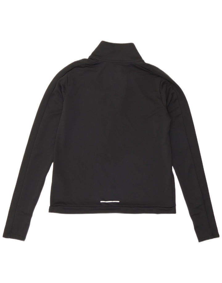 Nike Mens Running Zip Neck Top Manga Longa Pequeno Esporte Preto Poliéster
