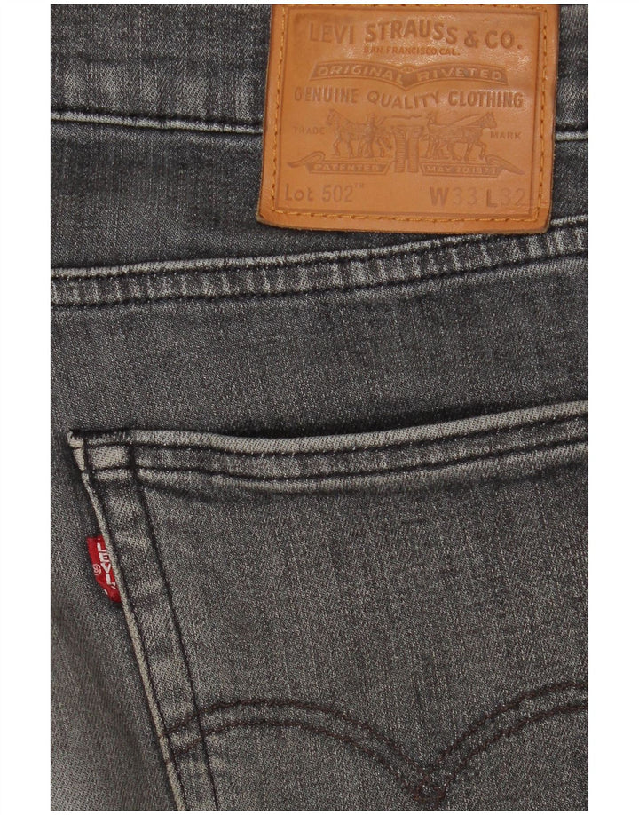 LEVI'S Masculino 502 Tapered Jeans W33 L29 Preto