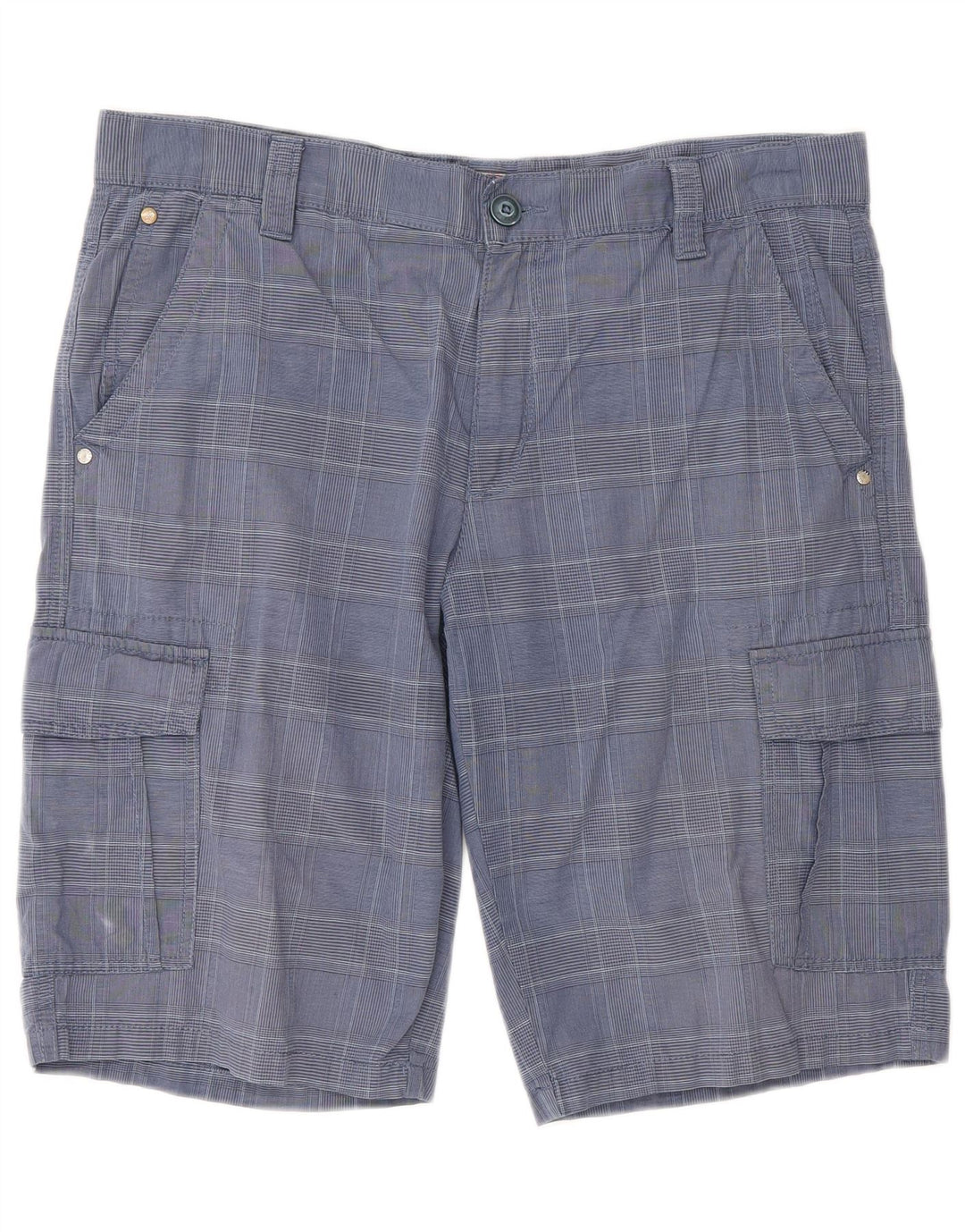 Shorts cargo masculino Blue Side IT 52 XL W36 algodão xadrez azul